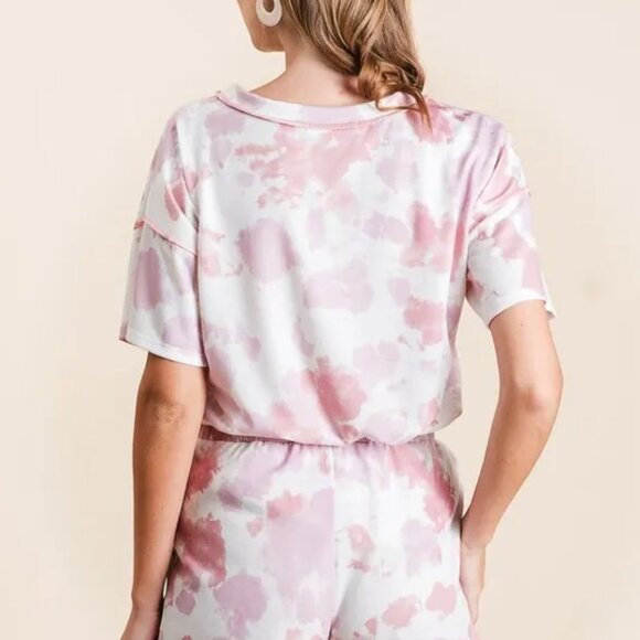 BiBi Tie Dye Print Terry Shorts With Side Pockets - Picture 14 of 16